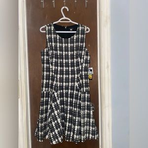 Black and white peplum dress